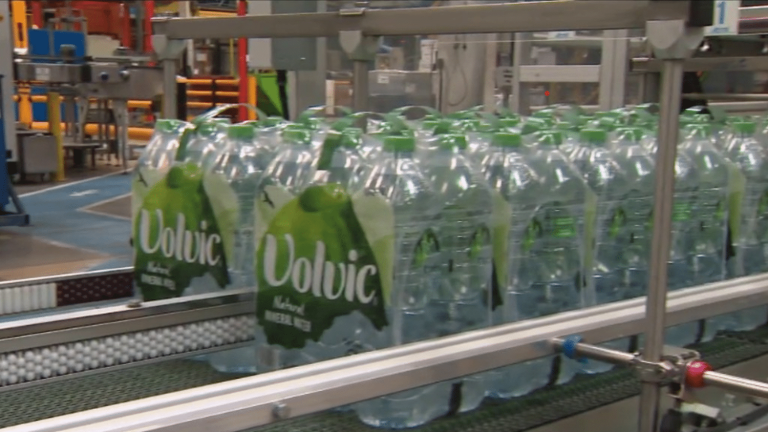 a Volvic brand factory shut down after an act of sabotage