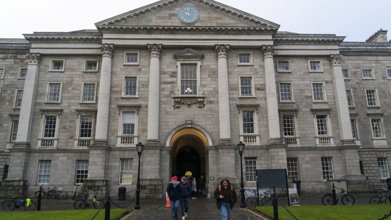 in Dublin, students camp on the campus of Trinity College against the war in Gaza