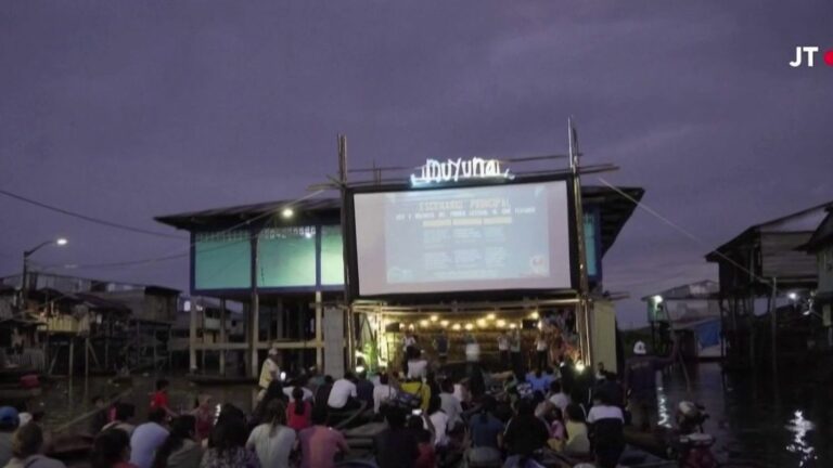 in Iquitos, boarding for the cinema