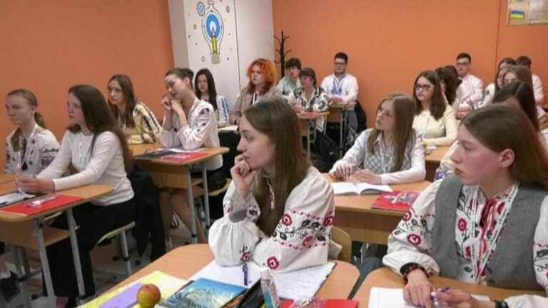 in Kharkiv, an underground school more than six meters deep