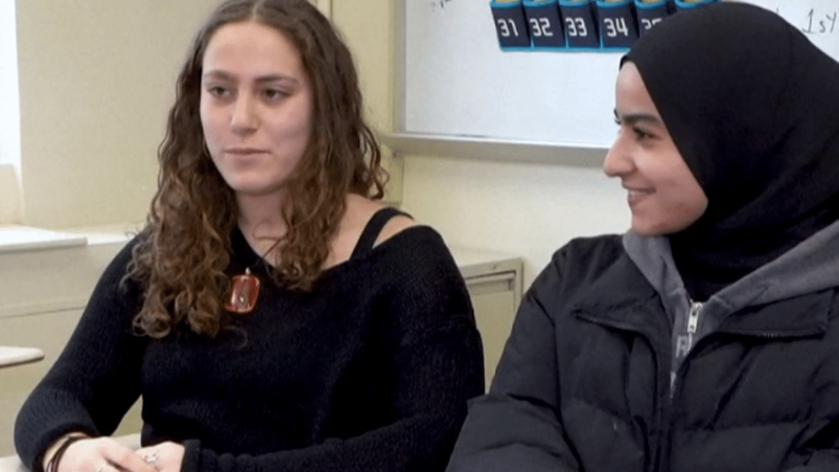 in a New Jersey high school, two Muslim and Jewish students organize dialogue between students