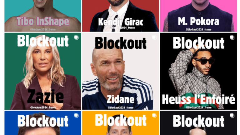 the Blockout2024 movement calls to “block” celebrities “silent in the face of the genocide in Gaza”