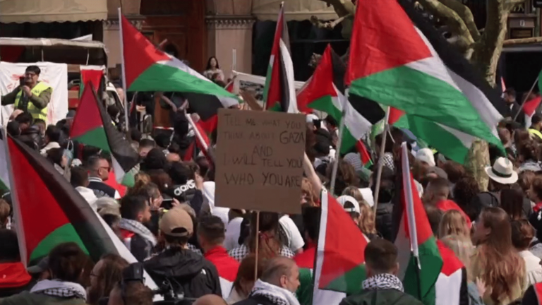 the competition disrupted by pro-Palestinian demonstrations