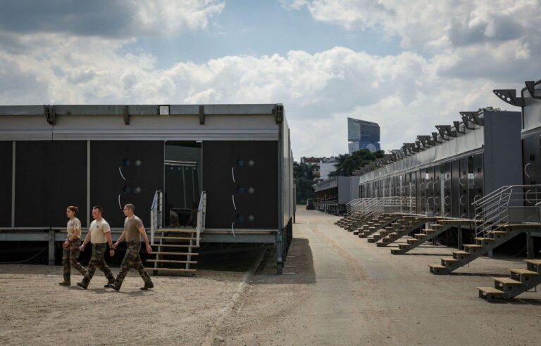 A giant military camp is emerging in Paris for the Olympic Games