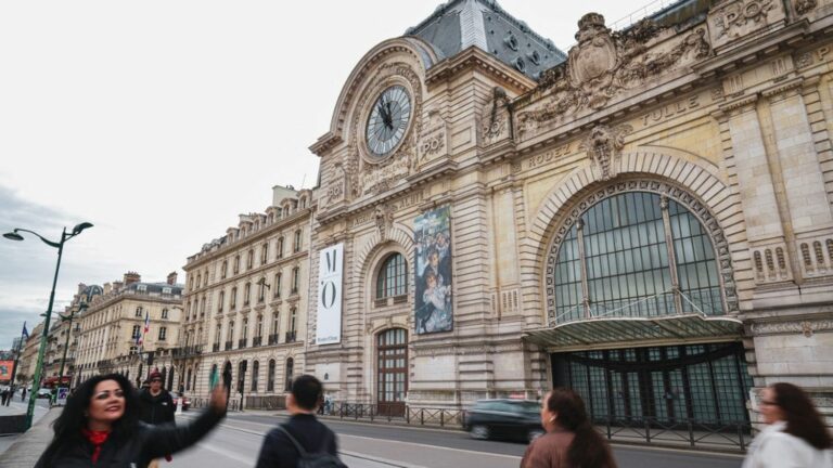 An activist arrested after covering the painting “Les Coquelicots” by Claude Monet, at the Musée d’Orsay