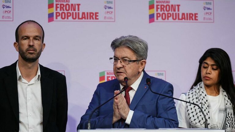 Jean-Luc Mélenchon hails “a heavy and indisputable defeat” for the presidential camp and calls for a vote against the RN