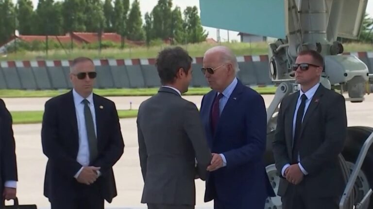 Joe Biden arrived in France