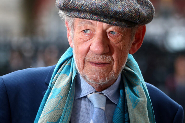 London |  Actor Ian McKellen falls during theater performance