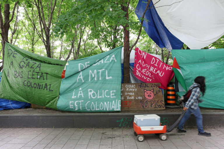 Pro-Palestinian camp |  Relative indifference around Victoria Square