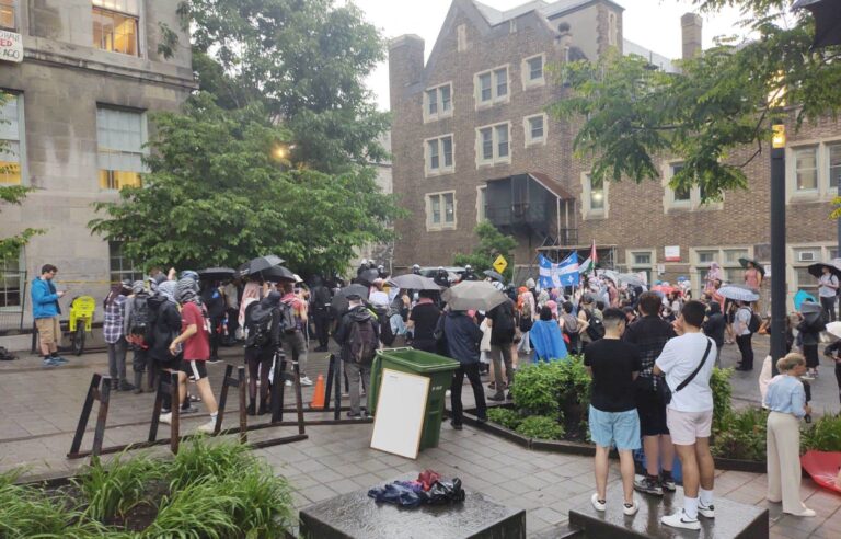 Protesters occupy a McGill University building