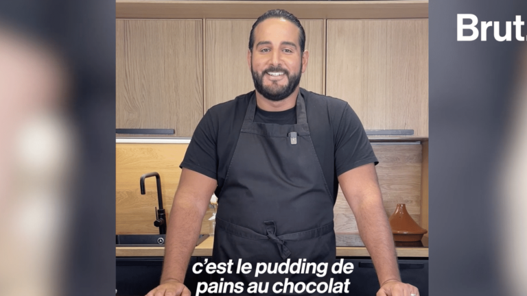 VIDEO.  Chef Mohamed Cheikh reveals his recipe for pain au chocolat pudding