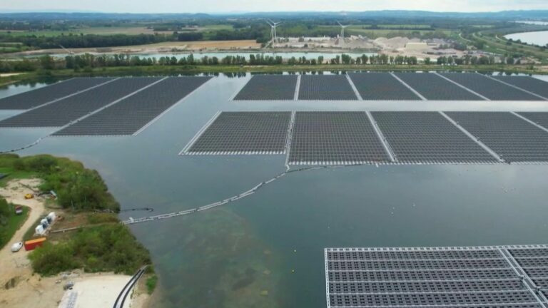 one of the largest floating solar power plants in Europe in Piolenc