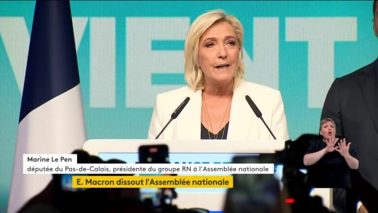 the National Rally is “ready to exercise power”, assures Marine Le Pen after the announcement of the dissolution