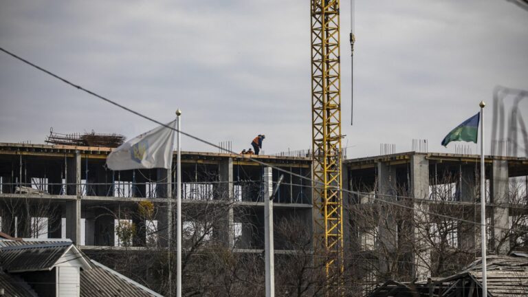 the very slow reconstruction of Borodyanka, a Ukrainian town 80% destroyed