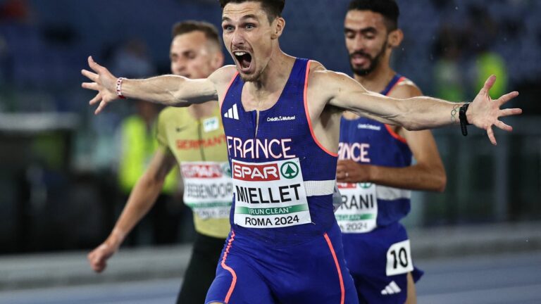 with Alexis Miellet and Djilali Bedrani, France wins a double in the 3000 m steeplechase