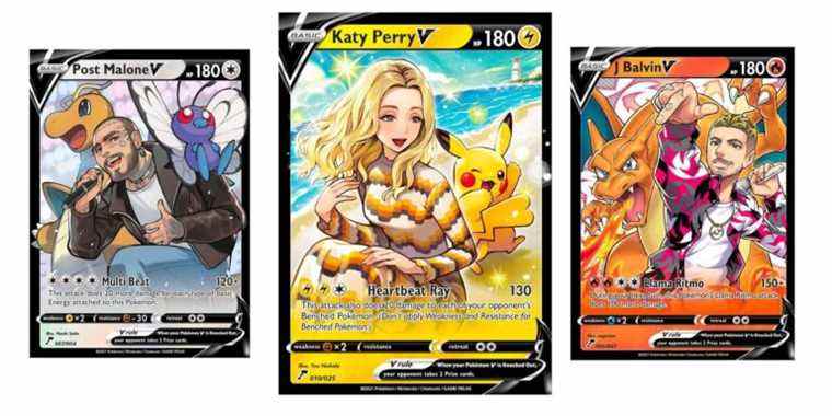 Katy Perry, J Balvin et Post Malone sont immortalisés en cartes Pokémon pour le 25e anniversaire de la franchise :