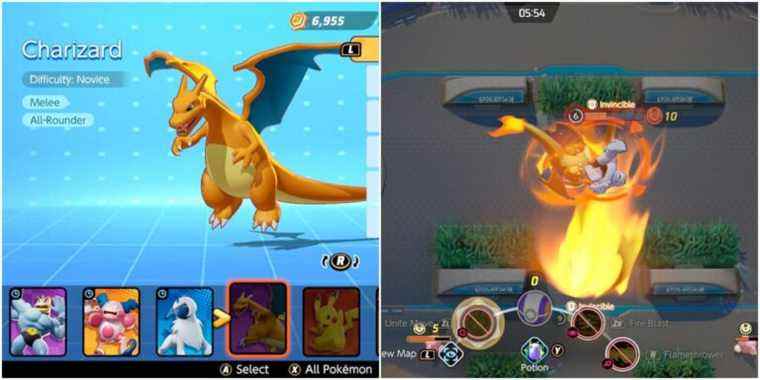 Pokemon Unite: Meilleures constructions Charizard