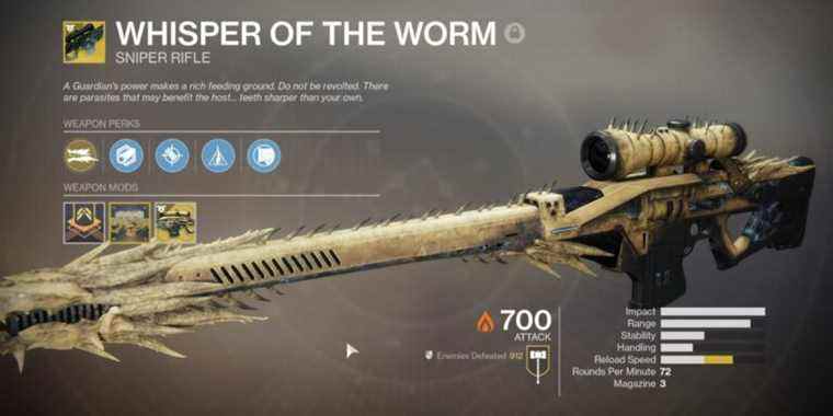 Destiny 2 Whisper of the Worm devient gros buff