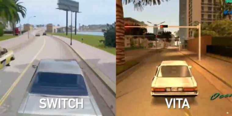 La vidéo compare la façon dont Grand Theft Auto Games fonctionnait sur Vita par rapport à Switch