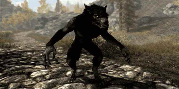 Une vidéo amusante de Skyrim montre qu’un voleur essaie de voler un loup-garou