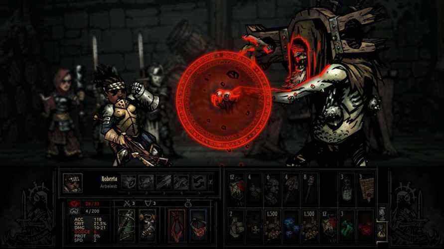 Meilleurs jeux roguelike - Rencontre de combat Darkest Dungeon