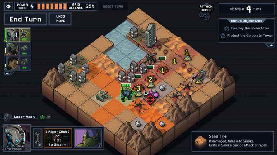 Meilleurs jeux roguelike - Bataille au tour par tour Into the Breach