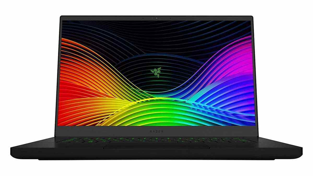 Une photo de face de l'ordinateur portable de jeu Razer Blade 15.