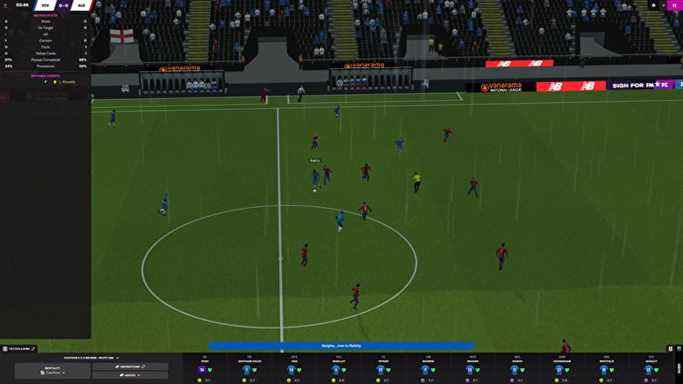 Une partie de football dans Football Manager 2022