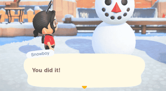 Animal Crossing: New Horizons parfait guide Snowboy et liste de recettes de bricolage