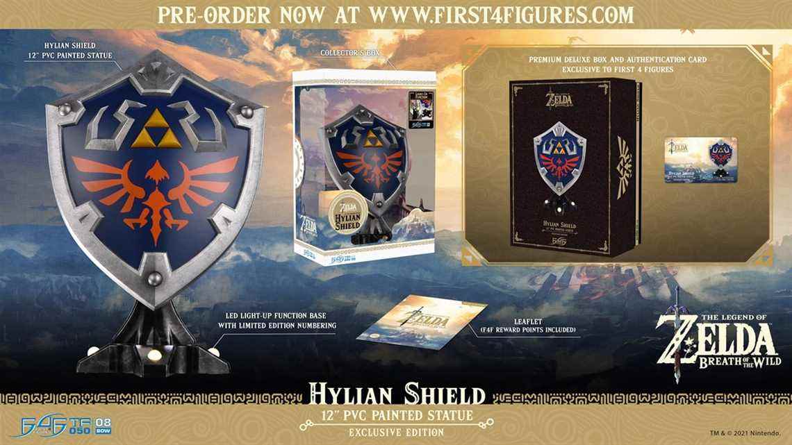 First 4 Figures révèle la statue Hylian Shield de Zelda: Breath of the Wild
