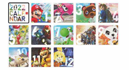 My Nintendo ajoute le calendrier 2022 en Europe