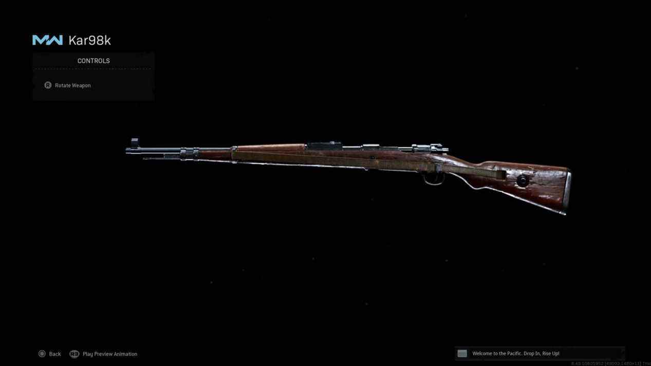 Le fusil de tireur Kar98k de Modern Warfare