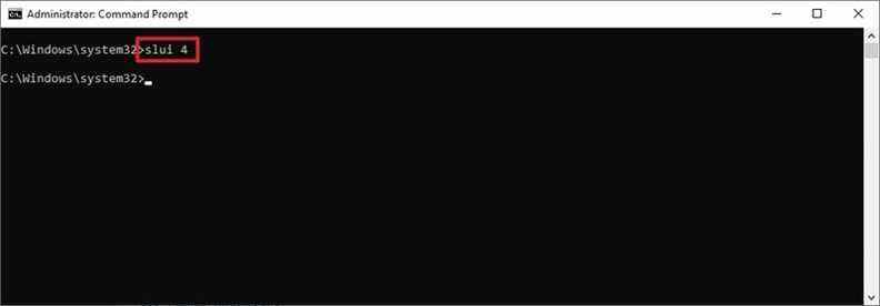 Commande Windows 10 slui 4