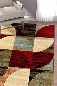 Tapis géométrique multicolore moderne