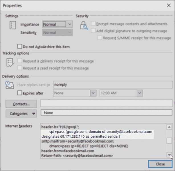 En-têtes de vue Outlook