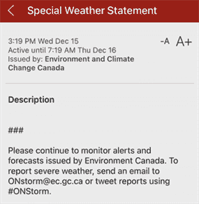 Ce bulletin météorologique spécial a été publié mercredi par Environnement et Changement climatique Canada.  Donc, si vous savez ce qu'est un « ### », assurez-vous de bien vous préparer.