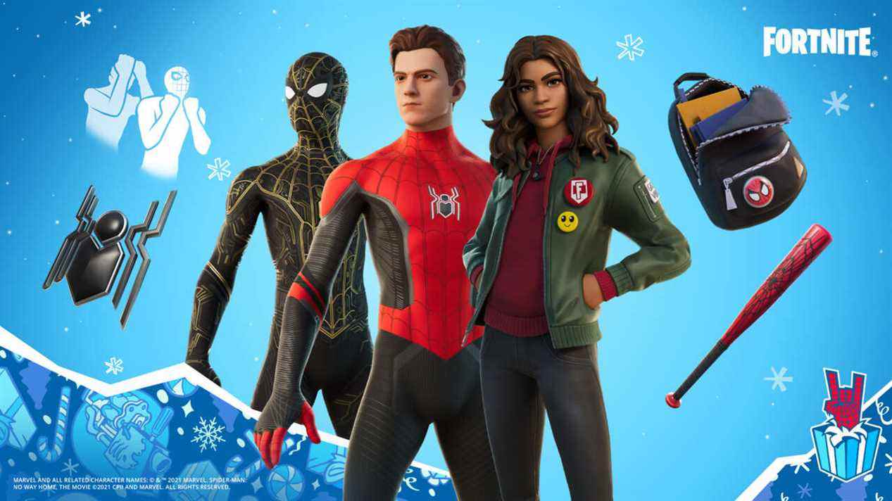 Ce qu'il y a dans la boutique d'objets Fortnite aujourd'hui, 17 décembre 2021 - Spider Man: No Way Home Skins
