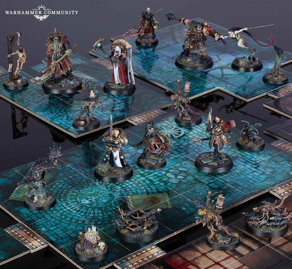 Une sélection de miniatures peintes pour Curse City, dont un essaim de rats.