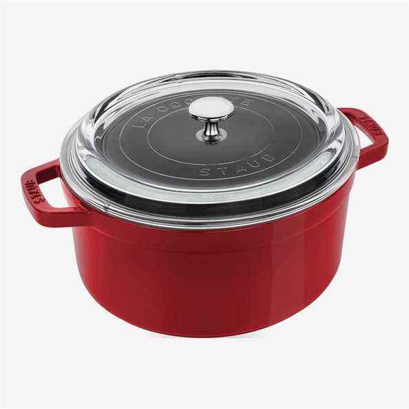 Fonte Staub 4-Qt.  Cocotte ronde avec couvercle en verre