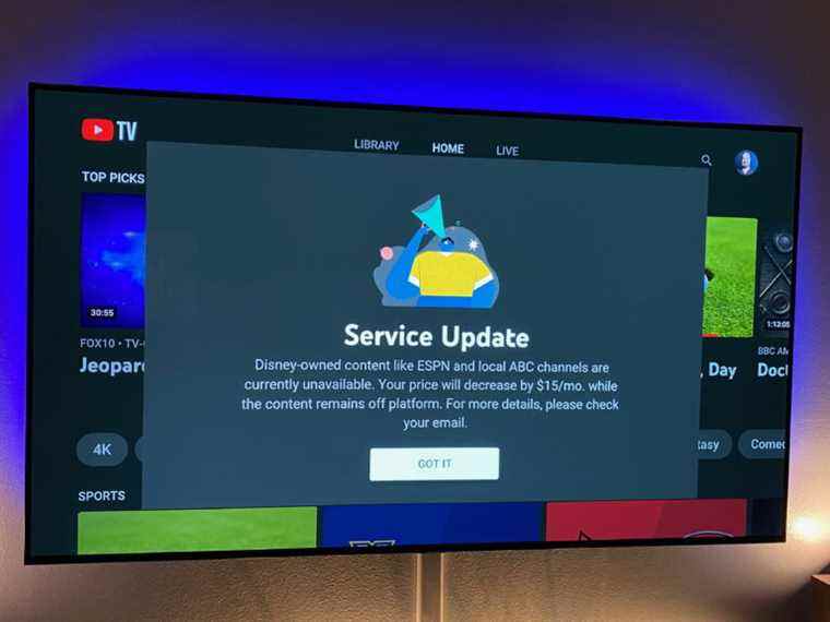YouTube TV et Disney concluent un accord, restaurent ESPN et d’autres chaînes