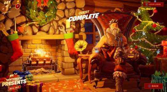 Emplacement de Fortnite Cozy Lodge et comment se réchauffer à la bûche de Noël