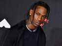 Le rappeur Travis Scott arrive pour les MTV Video Music Awards 2021 au Barclays Center de Brooklyn, NY, le 12 septembre 2021.