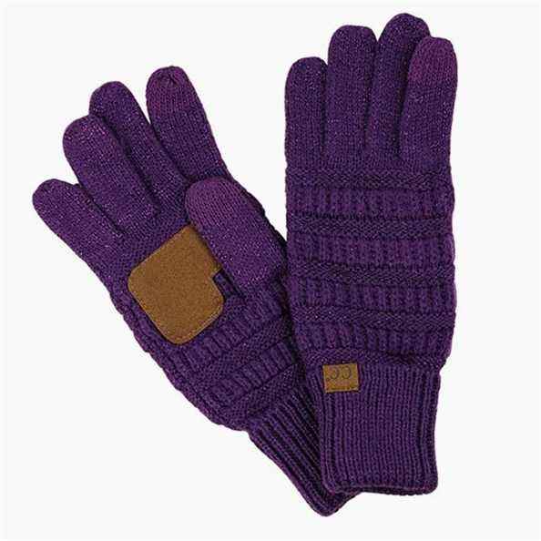 Gants à écran tactile en tricot torsadé CC