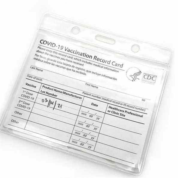 Porte-cartes de vaccination en plastique transparent 4X3