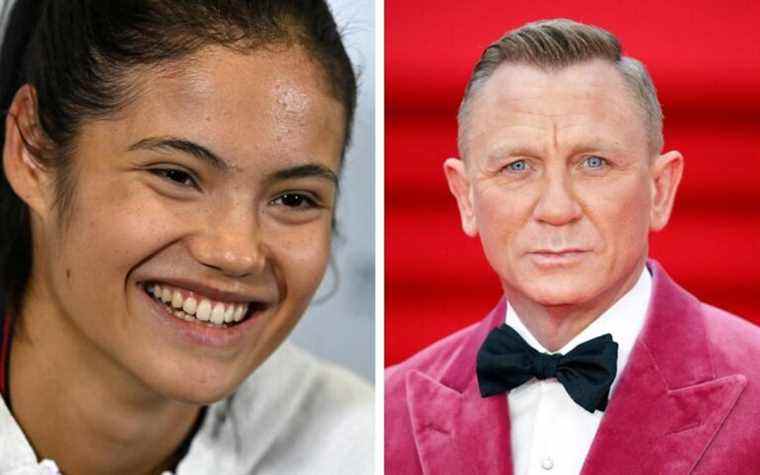 Emma Raducanu et Daniel Craig seront reconnus par la reine au palmarès du Nouvel An