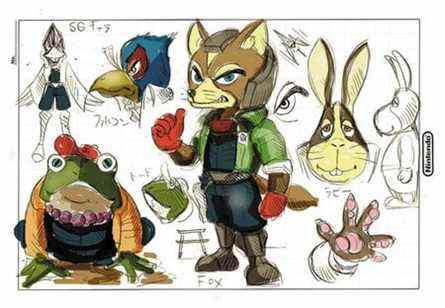 Designs d'Imamura pour les équipes Star Fox et Star Wolf.