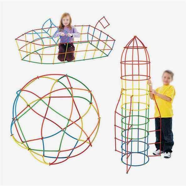 Meliya Kids Ensemble de jouets de construction en paille 400 pièces