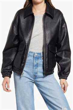 Blouson aviateur papa en similicuir pour femmes Levi's