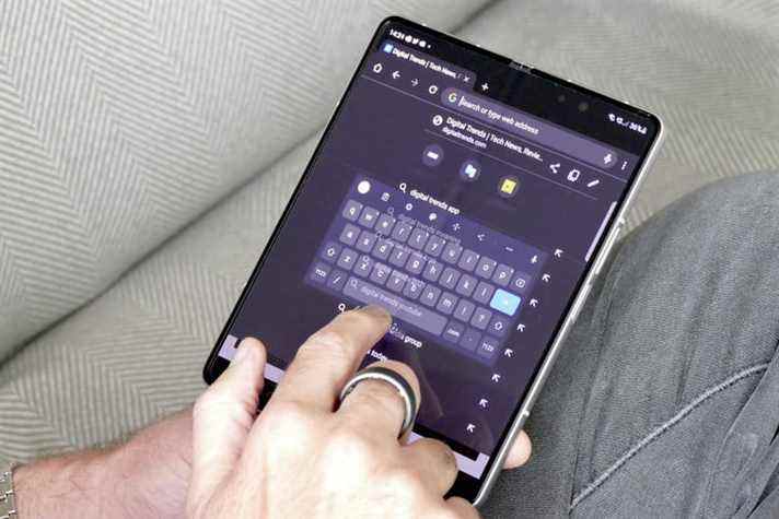 Clavier flottant Gboard sur le Galaxy Z Fold 3.