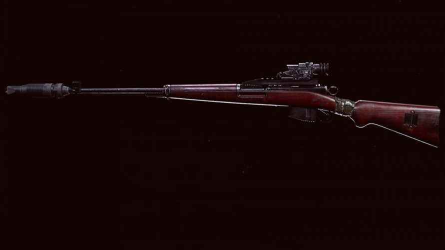 Le fusil de sniper suisse K31 dans le menu d'aperçu de Call of Duty Warzone